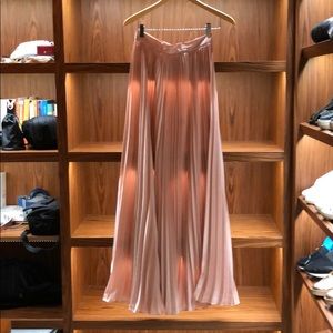 Pale pink pleaded maxi skirt